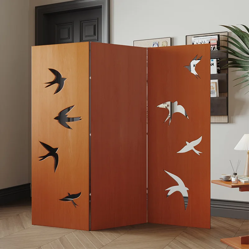 

Nordic medieval screen living room modern simple home art partition folding mobile entrance screen office home