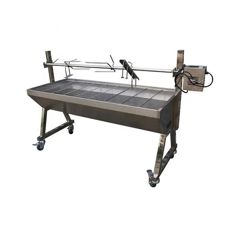 

eh-BBQ Smoker Grill with Wheels Stainless Steel Wood Pellet Grill Commercial Smoker BBQ Grill！