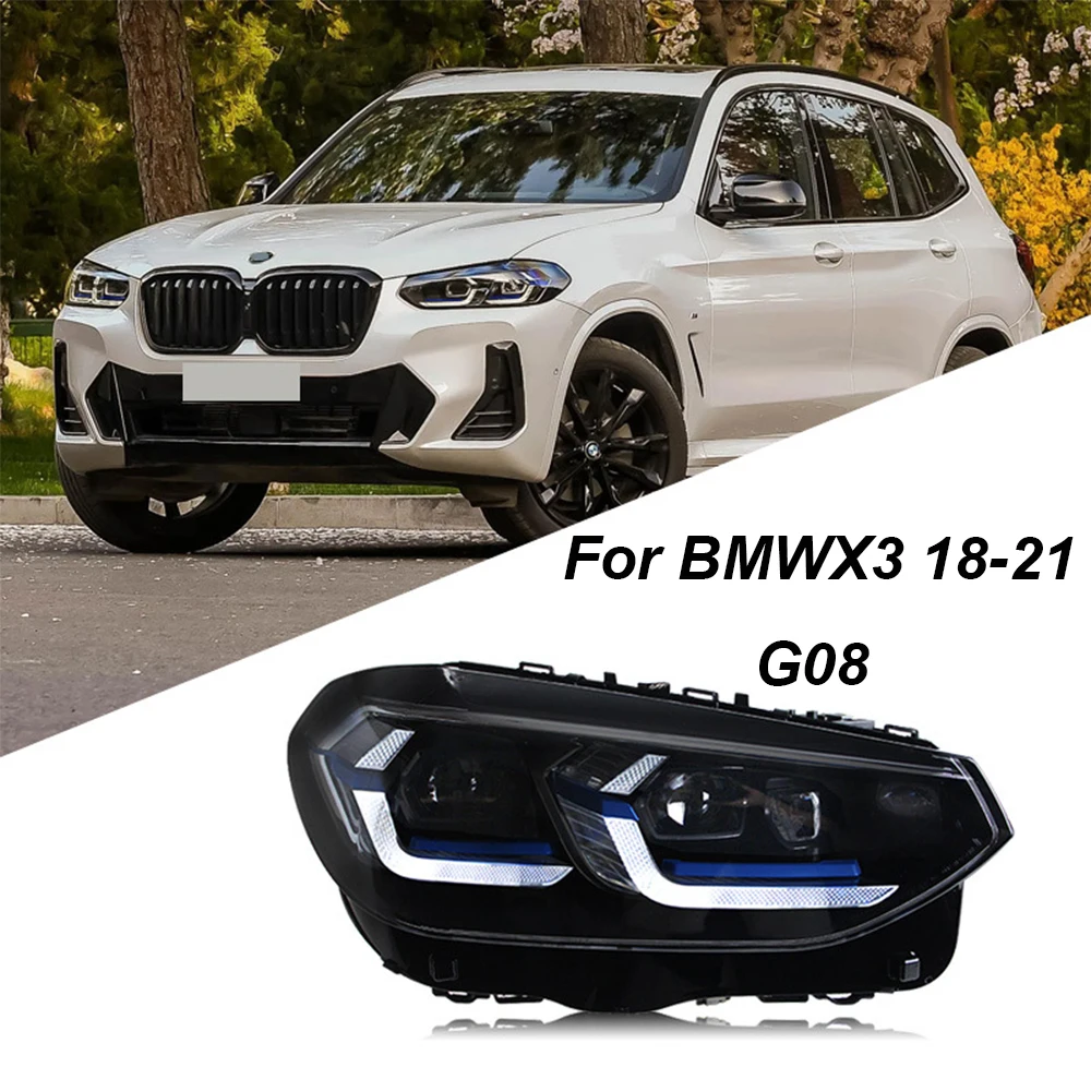 

Suitable for BMWX3 18-21 upgrade to 23X3m Thunderlaser G08 headlight assembly blue eyebrow light turn signal LED car headlight