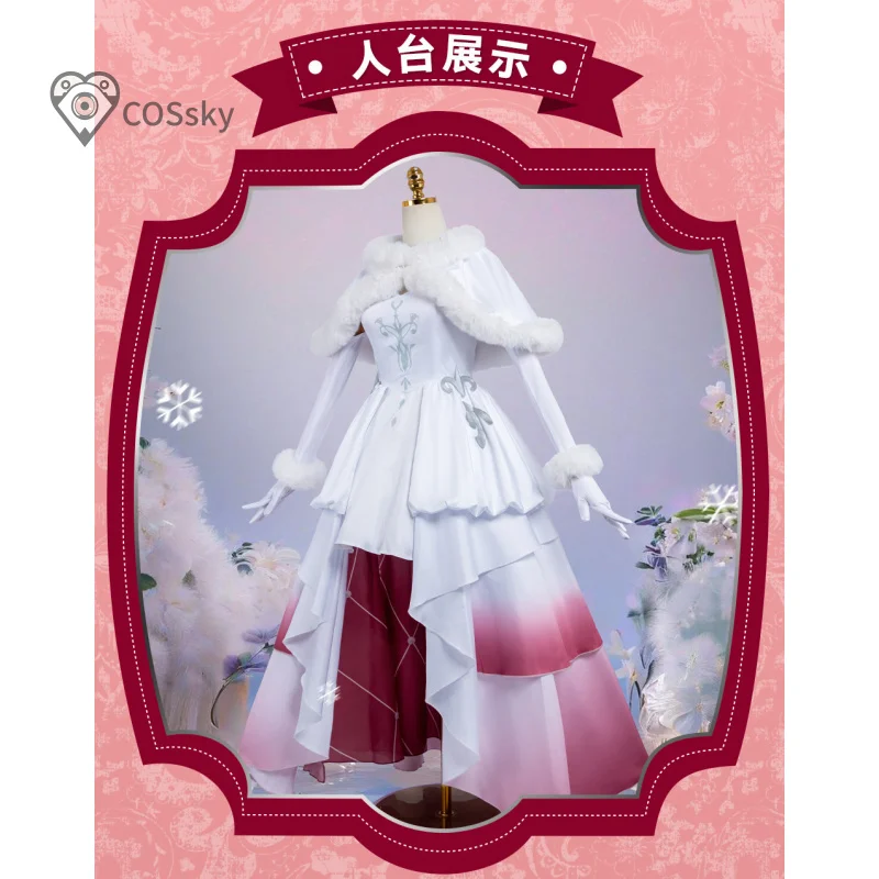 

Костюм для косплея по игре Identity Ⅴ: Мэри, Кровавая Королева, на Фестиваль Льда и Снега, женский, новый, элегантный, с плащом и короной, для Хэллоуина и карнавала