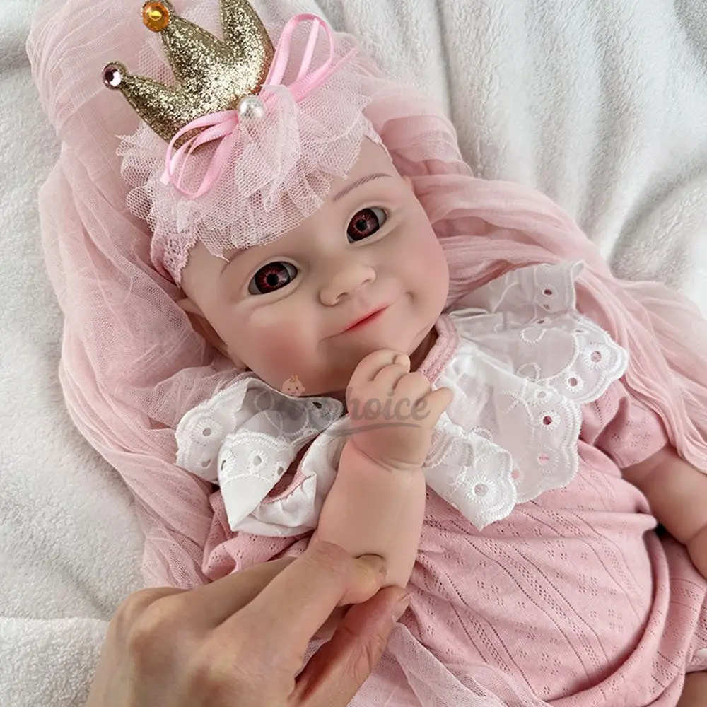 20 بوصة طفل حديث الولادة فتاة مادي حية السيليكون إعادة الولادة دمية الوزن الواقعي والميزات دمية للمجموعين هدية عيد الميلاد