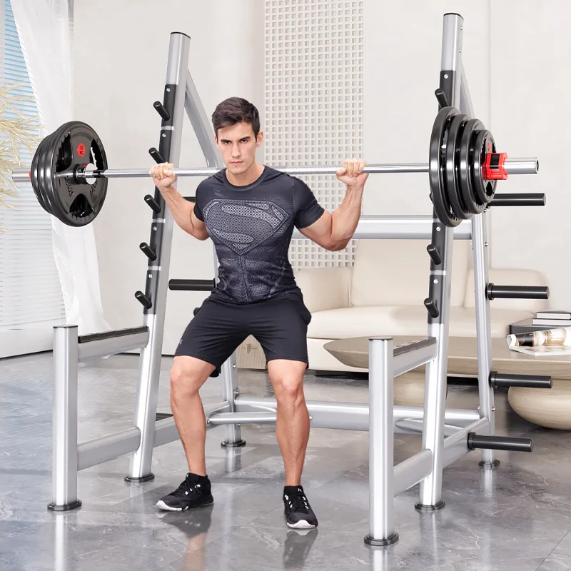 Squat Rack Power Cage, Plate Loaded Power Rack with Safety Arms for Heavy Lifting & Strength Training, Commercial Gym Equipment - view 2