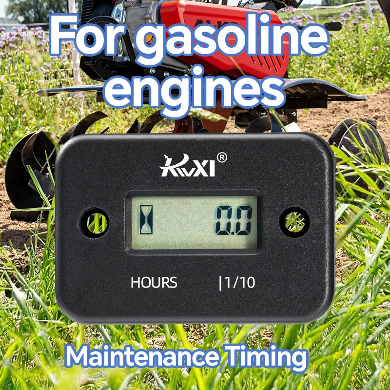 LSQ-01 tacômetro medidor de hora display digital para motosserra cortador de grama motocicleta placa digital contador de hora bateria substituível