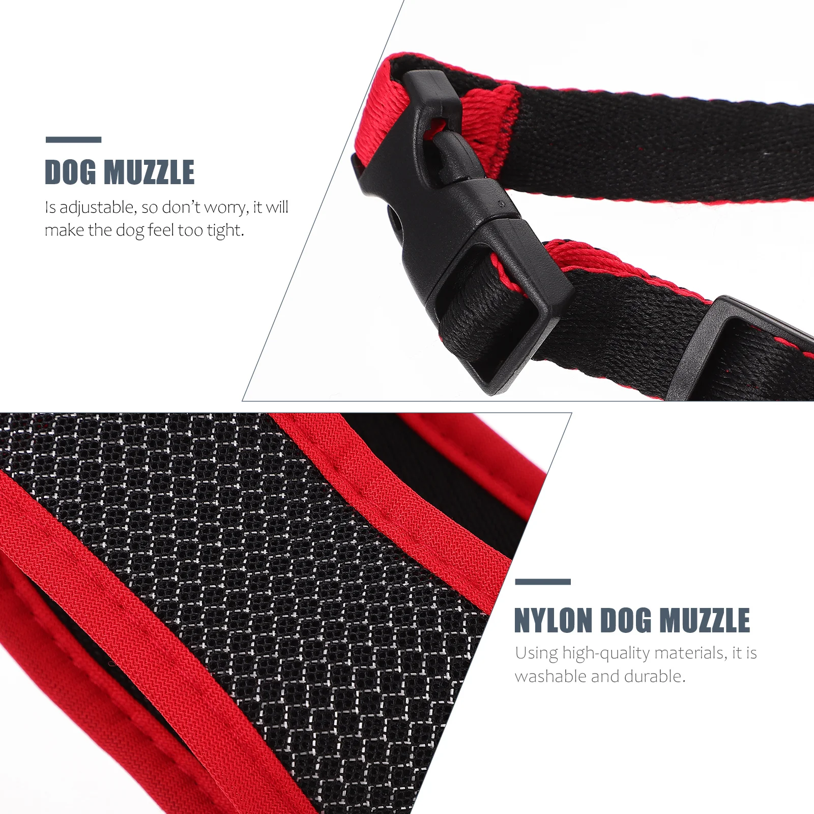 

1Pcs Dog Muzzle Anti-Bite Nylon Adjustable Strap Durable Safe Pet Mouth Cover Prevent Barking Chewing Practical