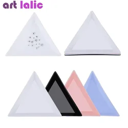 10Pcs Triangle Plastic Plate Nail Art Jewelry Beads Organizer Rhinestone Diamond Storage Display Tray for Craft Supplies