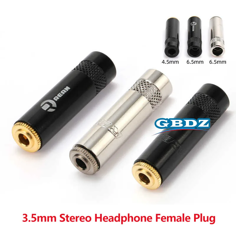 

Rean Gold-Plated Jack 3.5mm Stereo Socket Small Three-Core Female Plug Headphone Microphone Audio Interface Extension Cable Plug