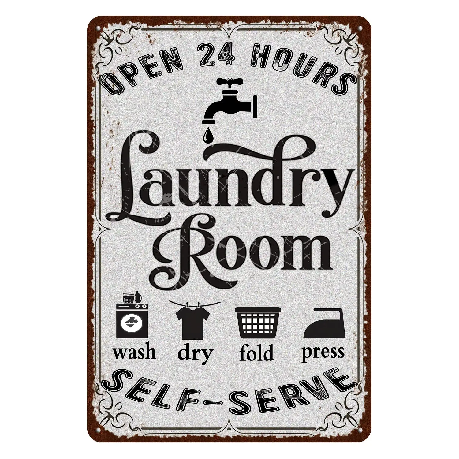 1PCS,TREEPERI Vintage Laundry Room Signs Retro Laundry Metal Signs Wall Decor