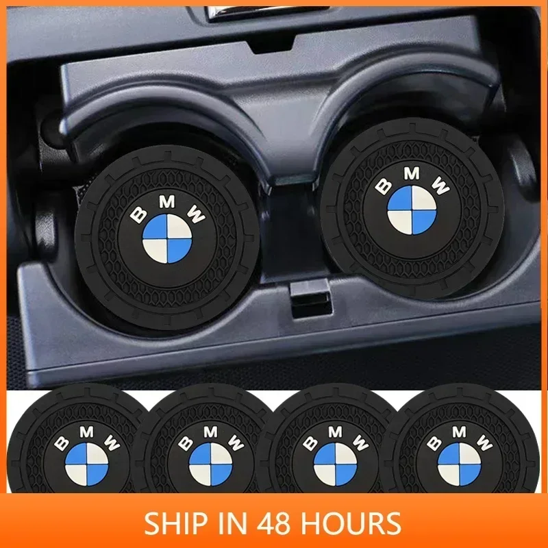 

-1/2pcs Car Styling Coaster Non-slip Pad Water Cup Holder Mat For BMW 1 2 3 4 5 6 7 Series X1 X3 X4 X5 X6 325 328 F30 F35 F10 F1