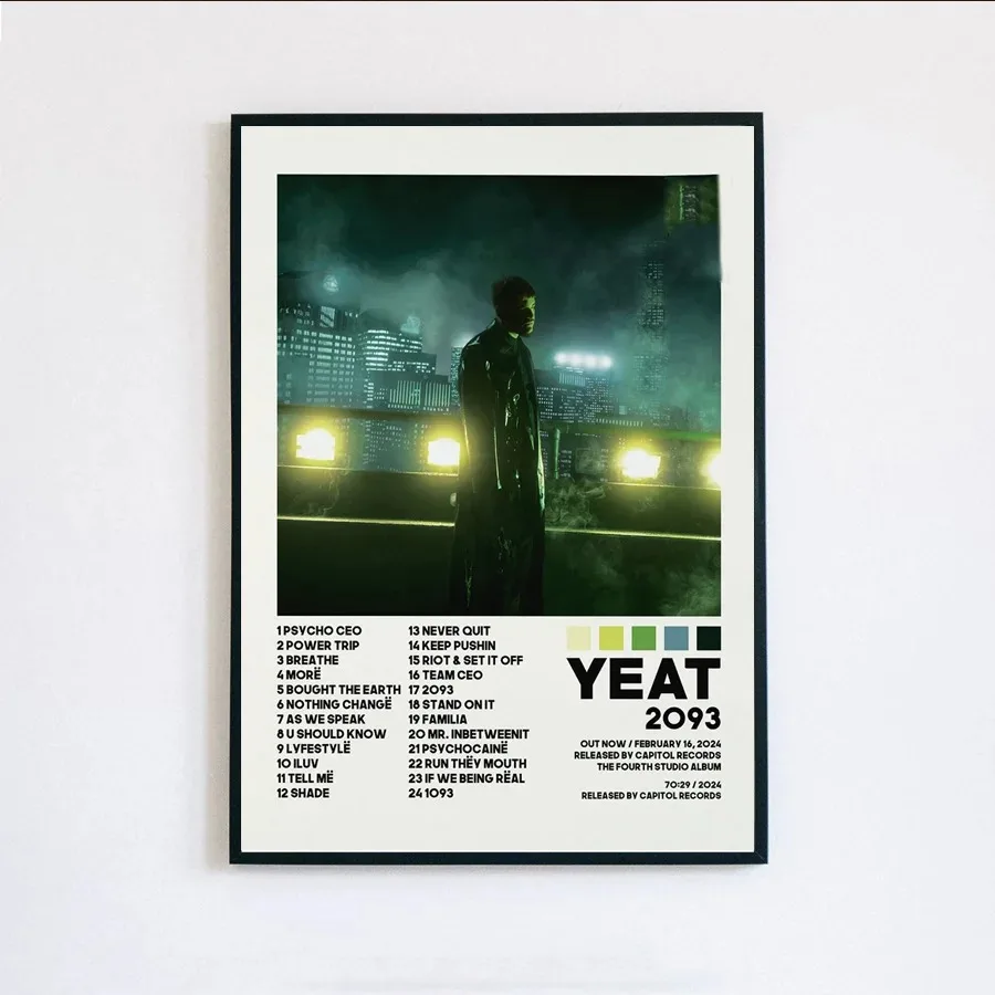 Yeat Posters 2093 AfterLyfe Up 2 Me Tracklist Music Album Poster Prints Canvas Painting Wall Art Picture Living Room Home Decor