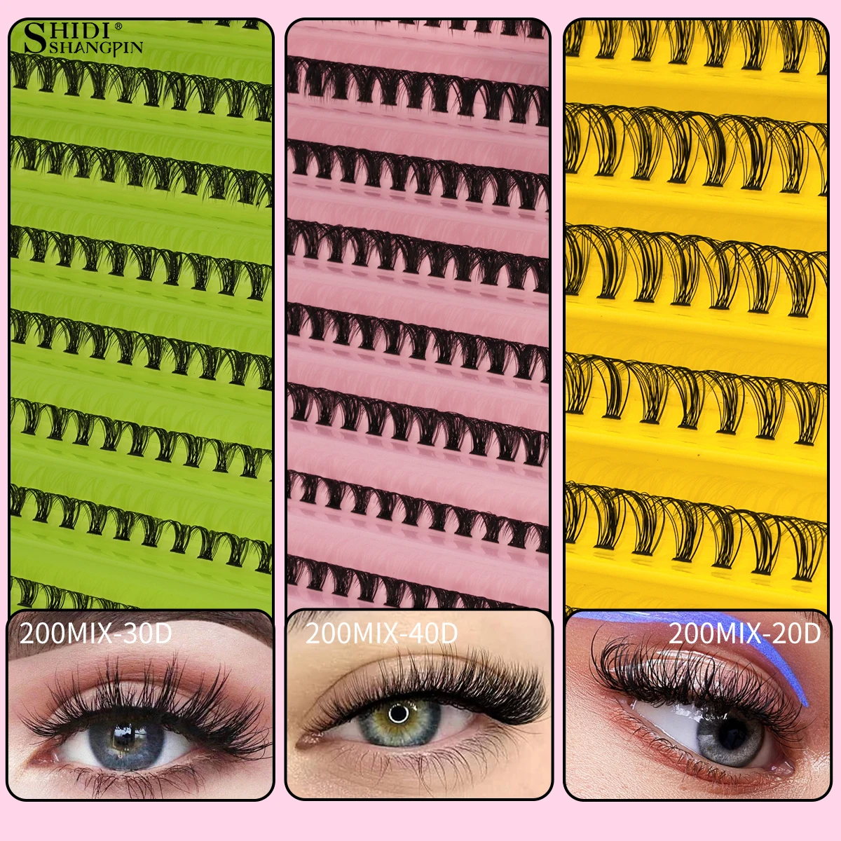 DIY False Lash Clusters Extension Kits 50D-120D Bond and Seal 2-in-1 Natural Fluffy Wispy Faux Wimpernverlängerungen Makeup Tools