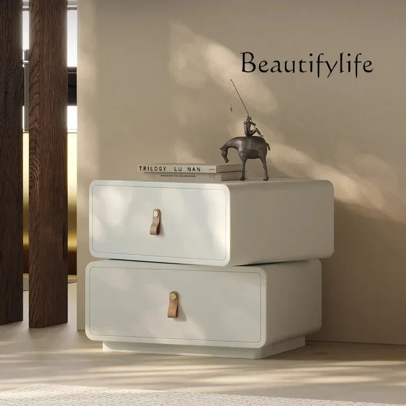 NN W Premium Bedside Table Designer New Rotatable Bedside Table Simple Paint Modern Locker