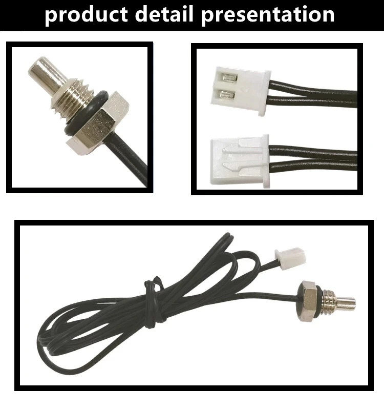 Capteur de température à thermistance NTC à sonde hexagonale, filetage 1.25, B3950, 5K, 15K, 20K, 50K, 100K, 1M, 2CPS, 10K, M8
