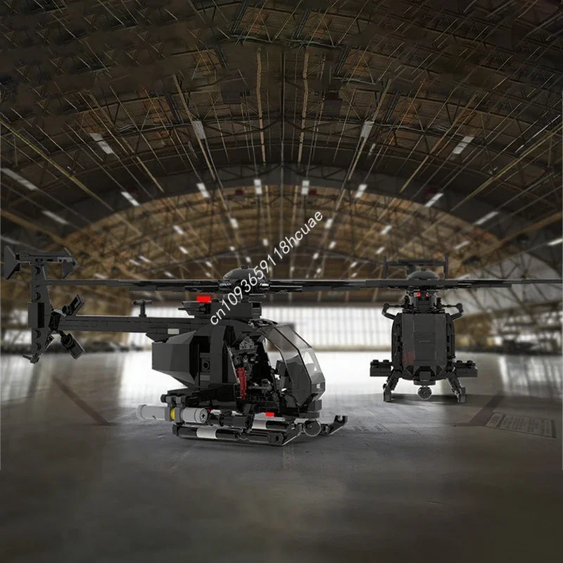 

633 детали MOC AH/MH-6M Little Bird-Killer Egg Helicopter: Конструктор для развития терпения и концентрации, идеальный подарок на Рождество
