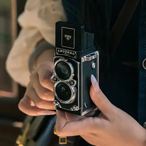 CCD 레트로 듀얼 반사 카메라 Photoes 비디오 수동 조이스틱으로 작은 미니 카메라 녹화 아마추어 미니 CCD 트윈 반사 카메라