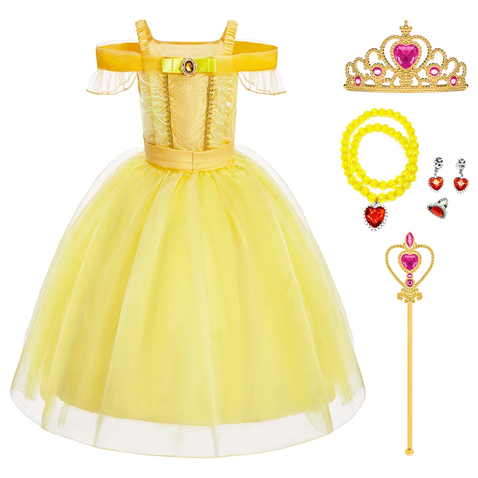 

Kids Summer Clothes Little Girls Sleeveless Princess Style Elegant Chic Performance Cosplay Dress Carnival Halloween Belle Gown