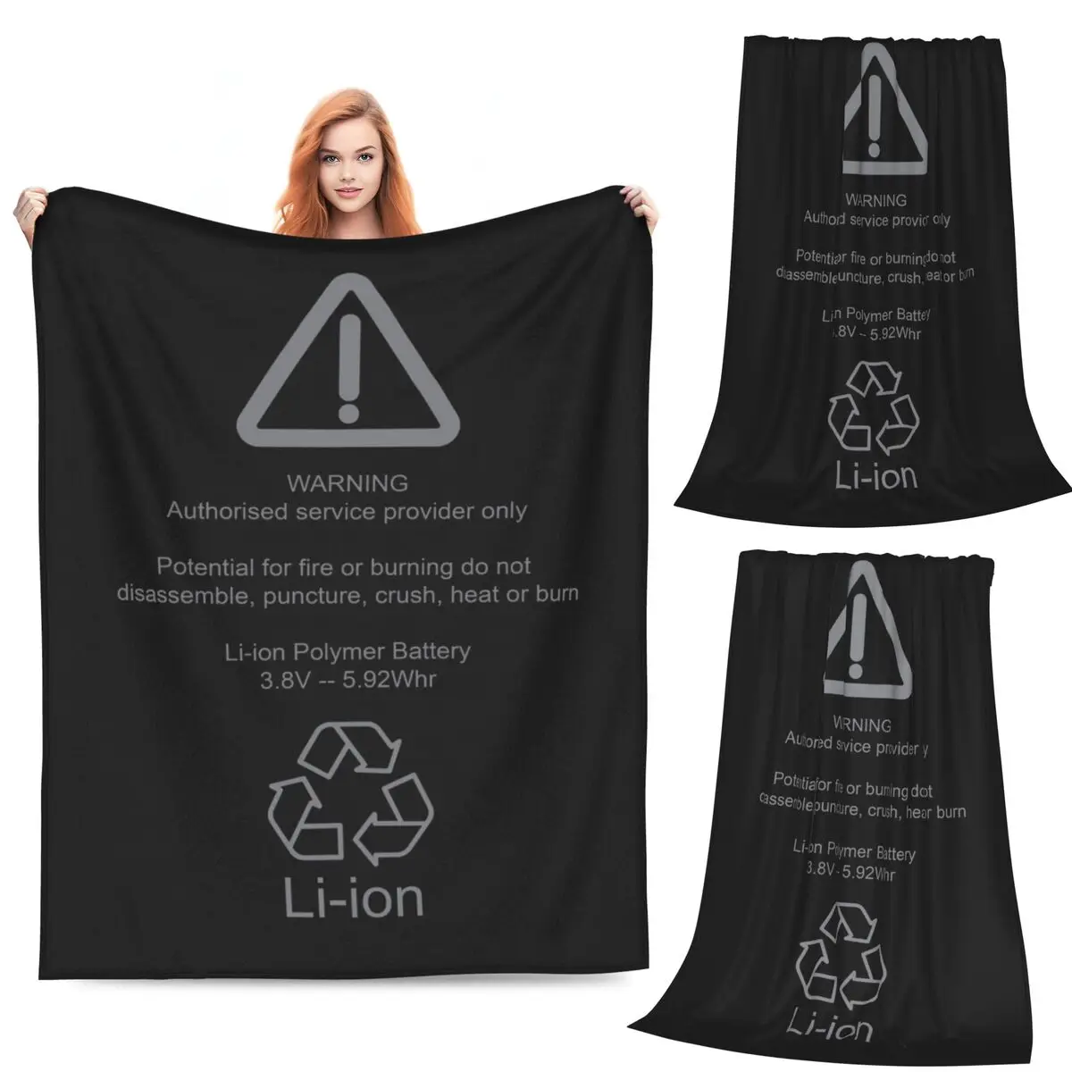 

Bulging Lithium Ion Battery Warning Blanket Fleece Sofa Super Soft Throw Blankets for Home Bedroom Travel Throws Bedspread Quilt