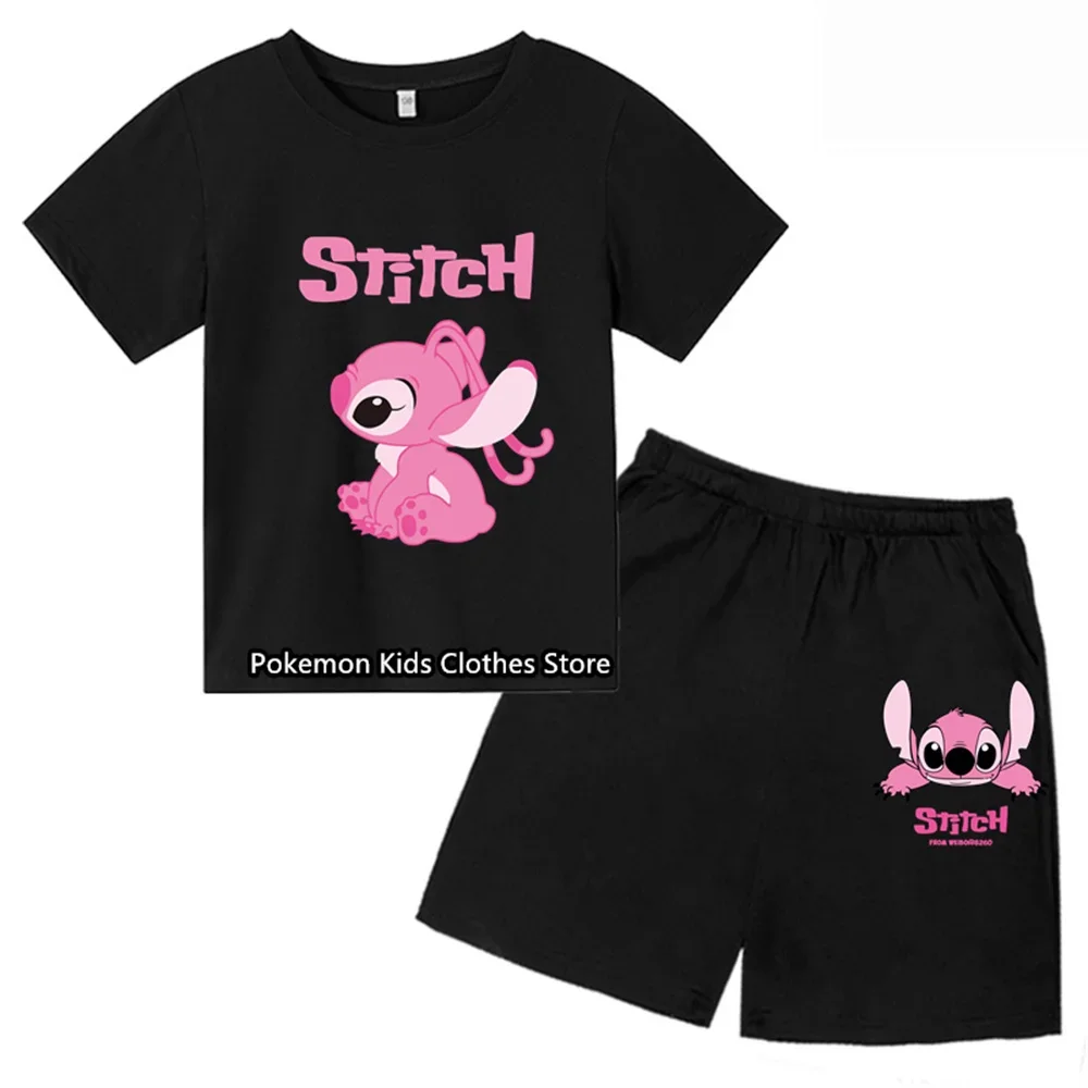 Kawaii Lilo Stitch Funny Cartoon T Shirt Kids Stitch Cute Manga T-shirt Y2k Graphic Tshirt Streetwear Top Tees Female