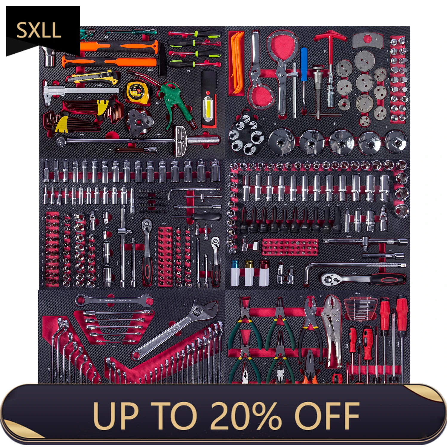 

SXLL Набор ручных инструментов, который можно комбинировать произвольно для технического обслуживания автомобилей.