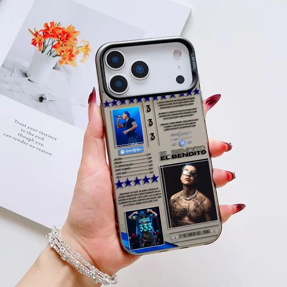 B-Blessd CantanteS الراب جراب هاتف آيفون 17 16 15 14 13 12 11 برو ماكس الهواء ماتي ليزر أورورا للصدمات فوندا بيكباكا