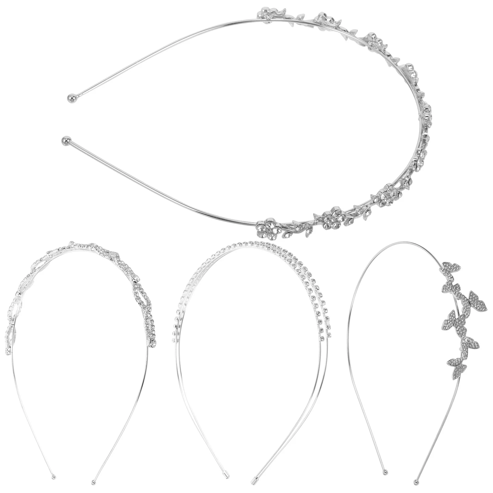 4 قطع من عصابات رأس الزفاف المصنوعة من حجر الراين واللؤلؤ للنساء وإكسسوارات تصفيفة الشعر خفيفة الوزن للحفلات للعروس #3