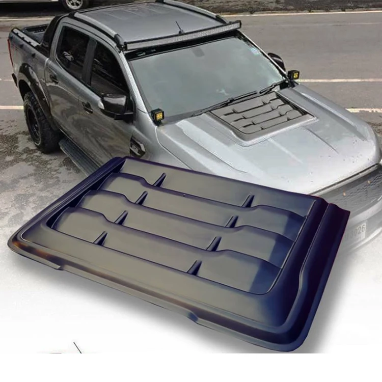 Taishuai New Style 4x4 ABS Plastic Hood Scoop Pickup Black Full Bonnet Scoops Cover For Ranger T6 T7 T8 2012+Accessories Kits - Image 2