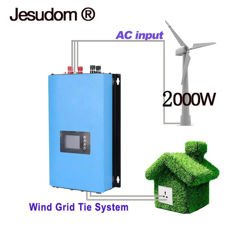 2000W  Pure Sine Wave Output 45V90VDC to AC230V Wind Power Grid Tie Inverter With Limiter Sensor