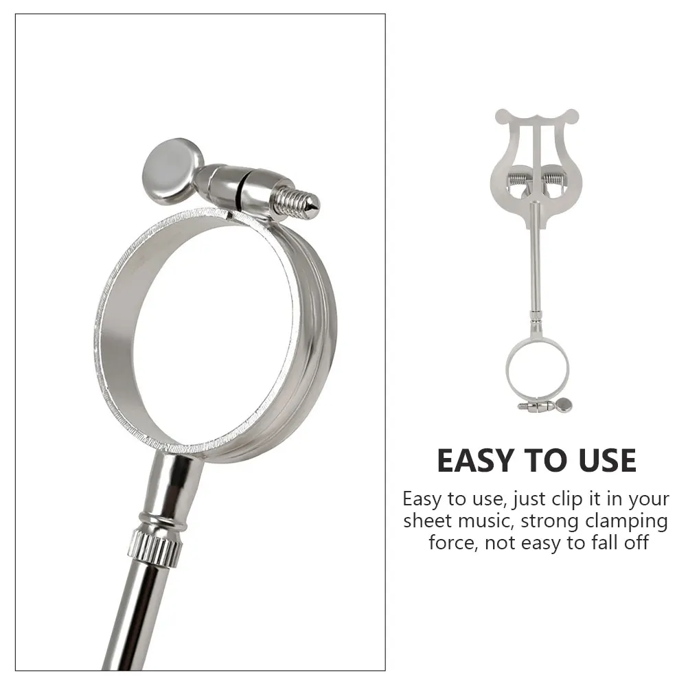 

Clarinet Clamp Stand Clip Score Notes Holder Silver Musical Instrument Accessories Accessory