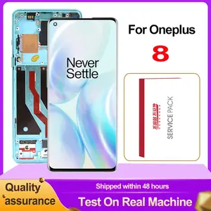 Bilashmart 6.55 OnePlus 8 AMOLED Display Touch Screen Digitizer Assembly 1+8 LCD IN2013 IN2017 IN2010 Replacement Parts