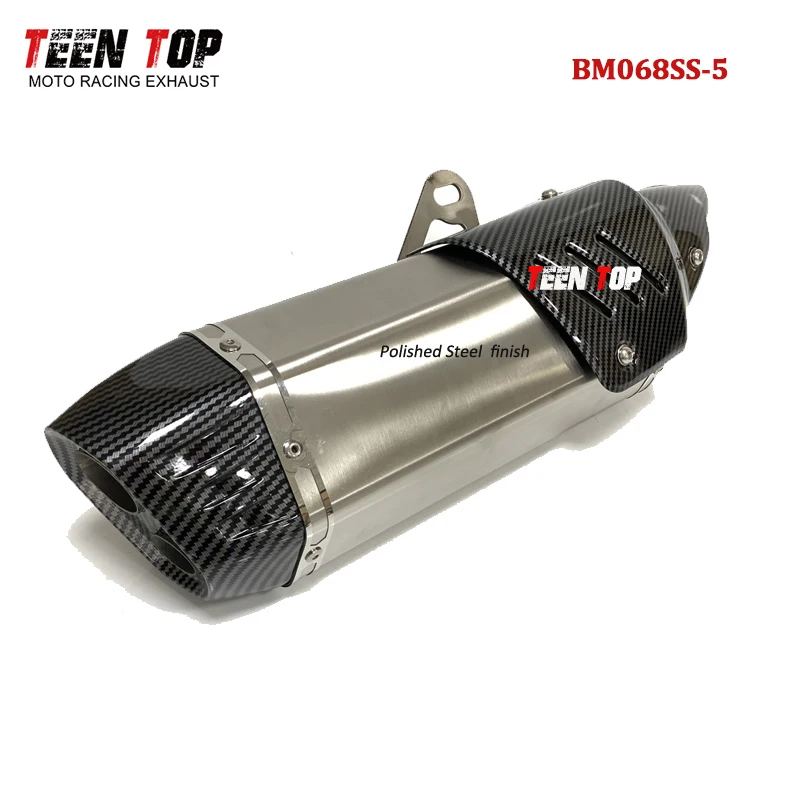 

51mm Exhaust Muffler 495mm Universal Silencer Motorcycle Exhaust For Kawasaki ER6N Z250 Z300 Z650 Z750 Z900 Z1000 ZX10R Versy650