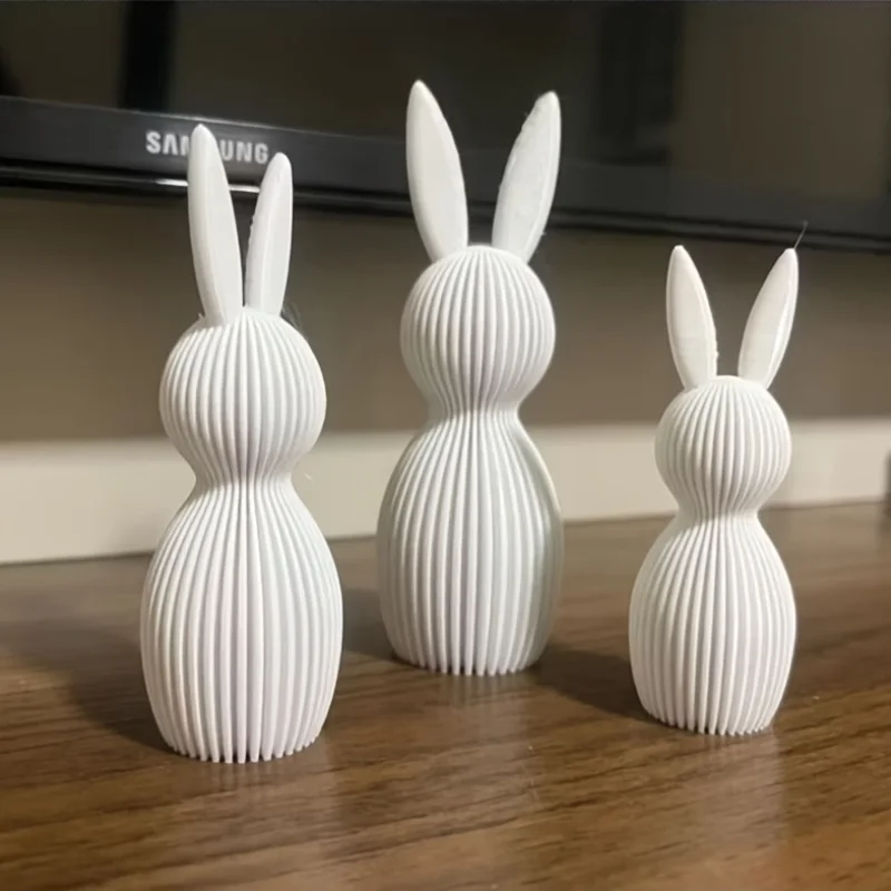 Resin Striped Rabbit Molds | Silicone Easter Bunny Casting Molds for Crafts, Irregular Shape, No Electricity Needed