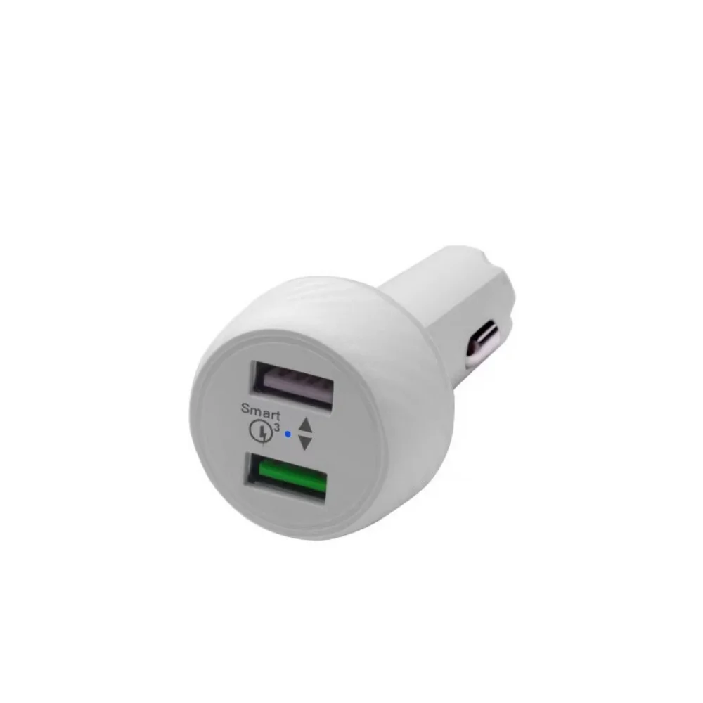 شاحن سيارة شحن سريع 3.0 و5 فولت/2.4 أمبير منافذ USB ذكية مزدوجة محول شاحن سيارة USB