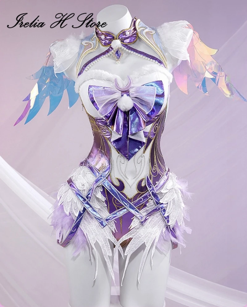 Irelia H Naraka 블레이드 포인트 지핑 코스프레 코스튬, 애니메이션 게임, 지핑 섹시 점프수트, 여성 할로윈 의상