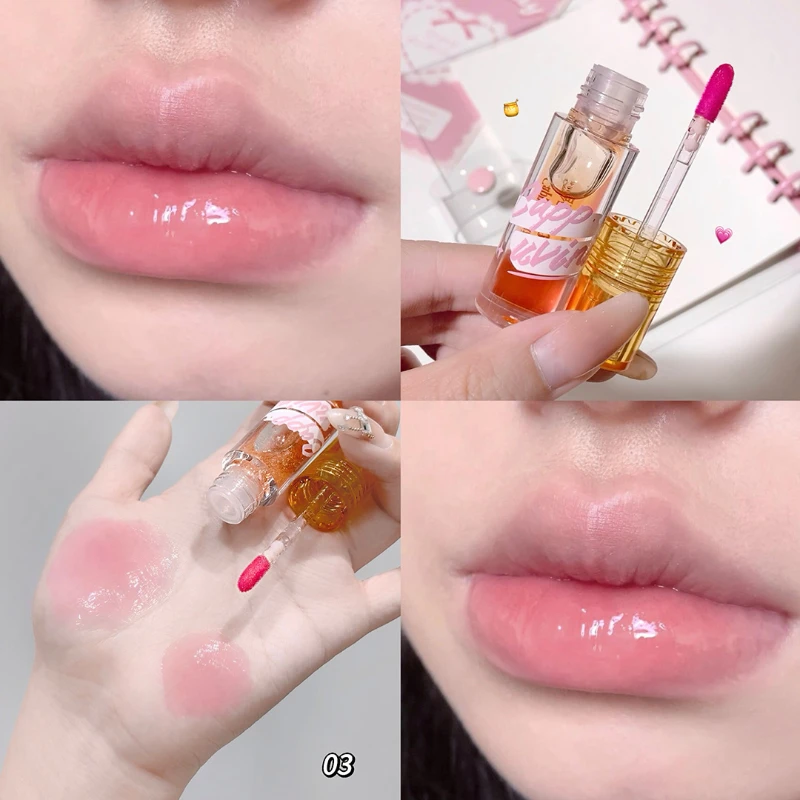 Water GLOSS Jelly Lip GLOSS กันน้ําโปร่งใส Liquid ลิปสติก Lip สาวแต่งหน้าเกาหลีแต่งหน้าลิปสติก Lipgloss เครื่องสําอาง