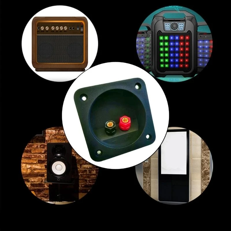 2 -й путь клемм для чашки разъемов для ящика для динамика сабвуфер банановые терминалы квадратный винт тип черного цвета динамик