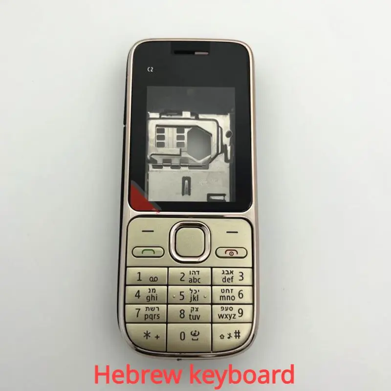 New For Nokia C2-01 Full Housing Case Cover Battery Cover Housing Case with English Keyboard