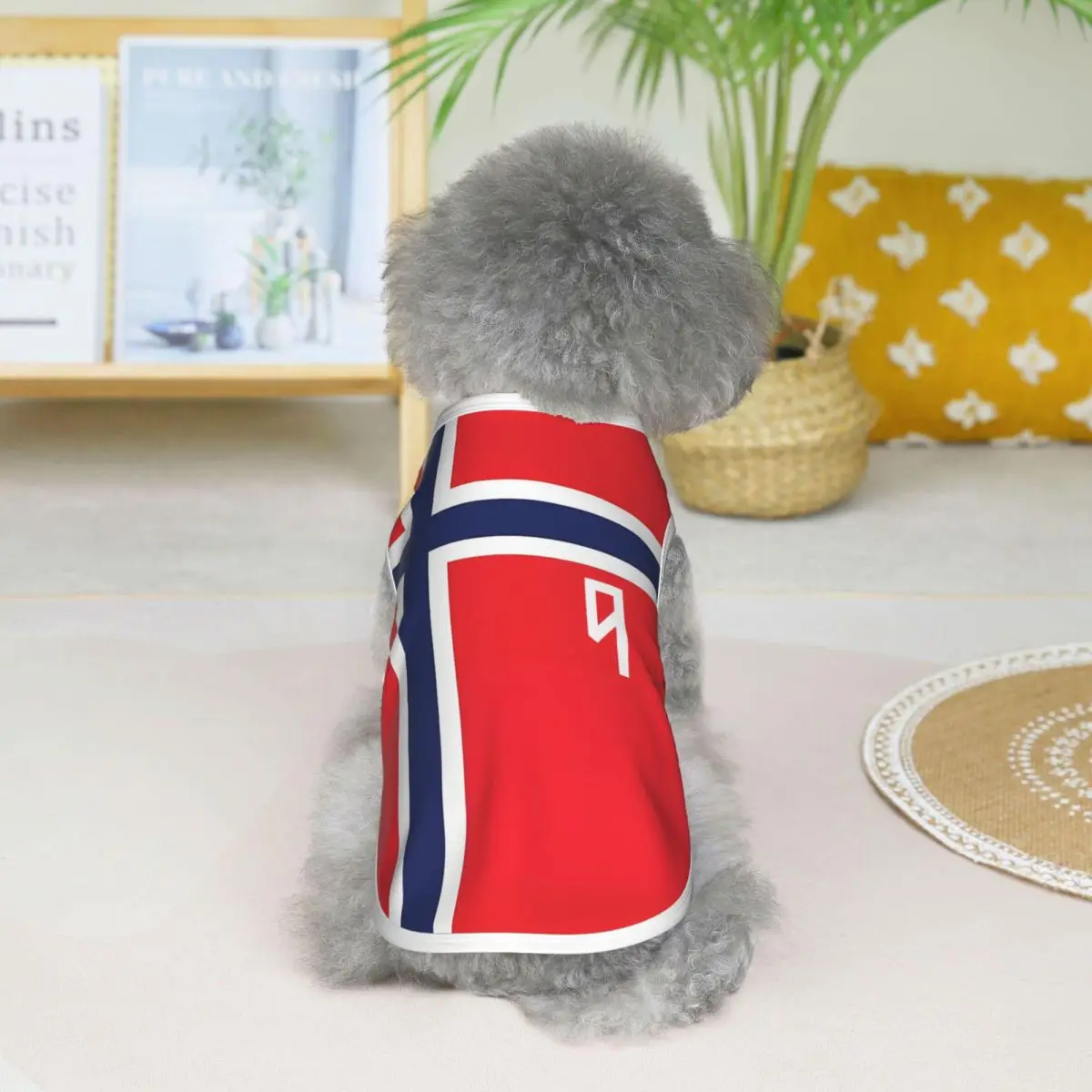 Haalands Norway Soccer Puppy Jersey Shirt for Dog and Cat 100% Cotton Sleeveless Pet T-Shirt Pet Sports Vest Lightweight Clothes