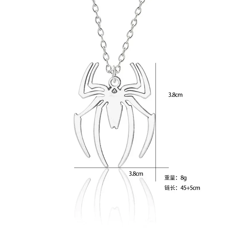 Fashion Spider Halloween Pendants Round Cross Chain Mens Necklaces Silver Color Neck Chain Gothic Couple Streetwear Gifts