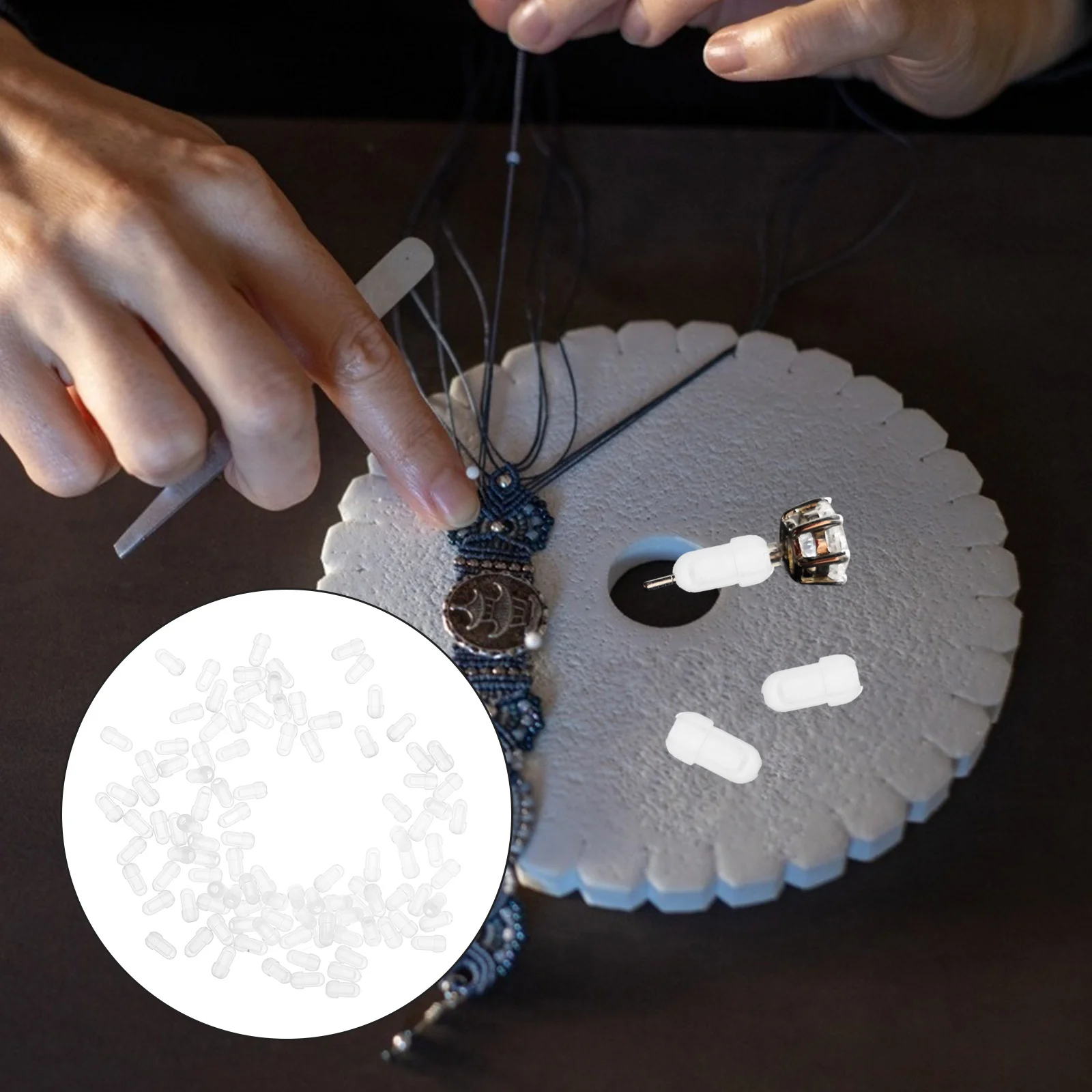 

100 шт., прозрачные, мягкие, неаллергенные, защитные рукава для игл, удобные серьги, чехлы для игл для пирсинга носа