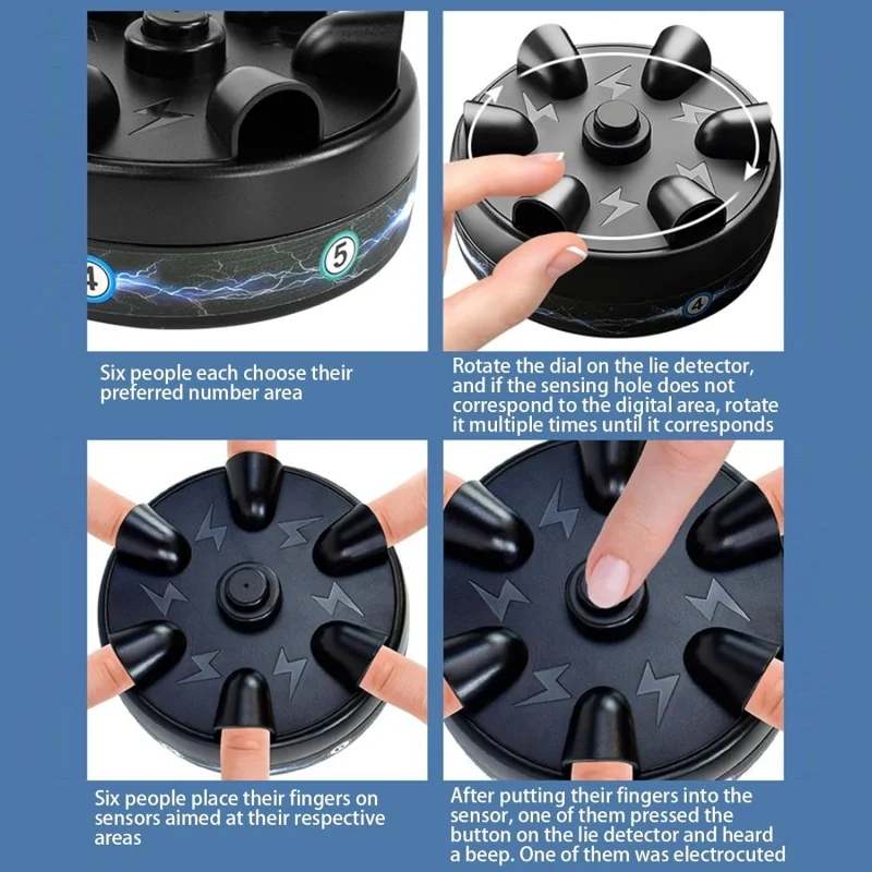 새로운 여섯 손가락 거짓말 탐지기, 손가락 충격 흡수기 게임 테스트, 스트레스 완화 장난 장난감 어린이 성인 가족 파티 게임