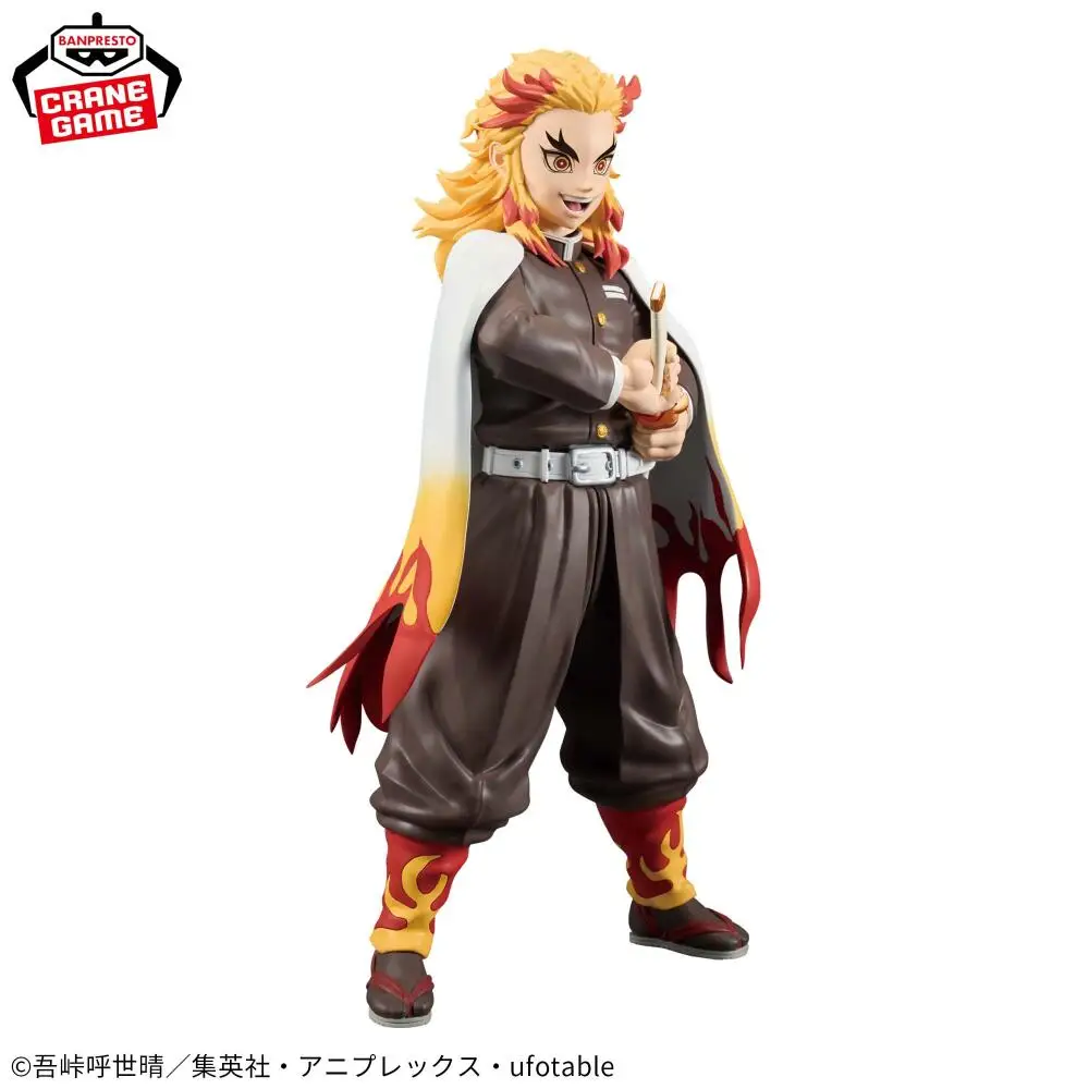 Oficialmente licenciado BANPRESTO Grandista Rengoku Kyojuro Figura Anime Modelo Demon Slayer Brinquedo de figura genuína