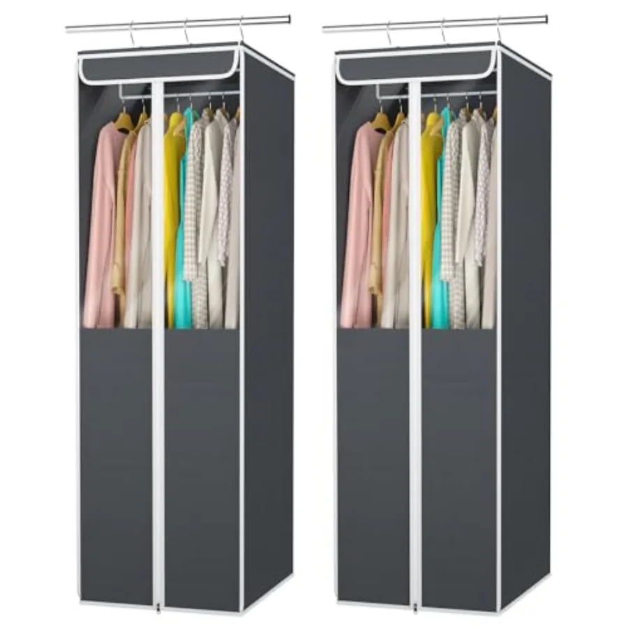 

Garment Bags for Hanging Clothes 2 Pack Large Clothes Storage Bags Closet Organizer with Clear Window Premium Hanging Garment S