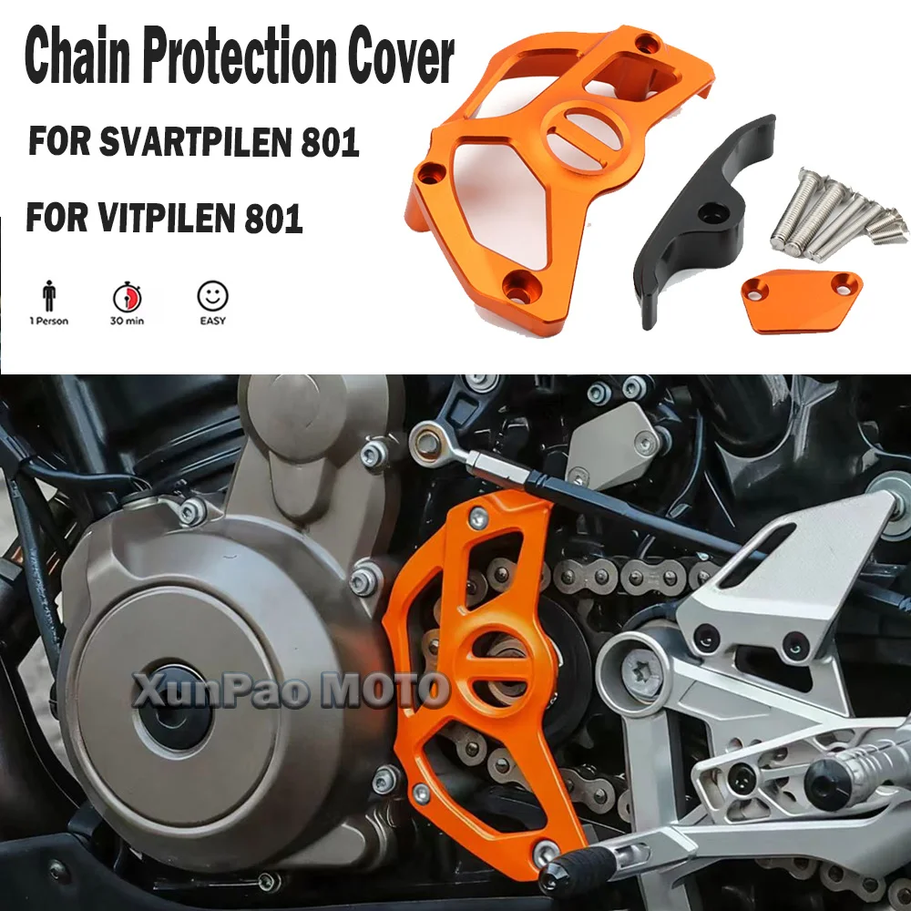 

Новая защитная крышка цепи из алюминия с ЧПУ для Husqvarna 801 Svartpilen/801 Vitpilen, защита звездочки 801 Svartpilen