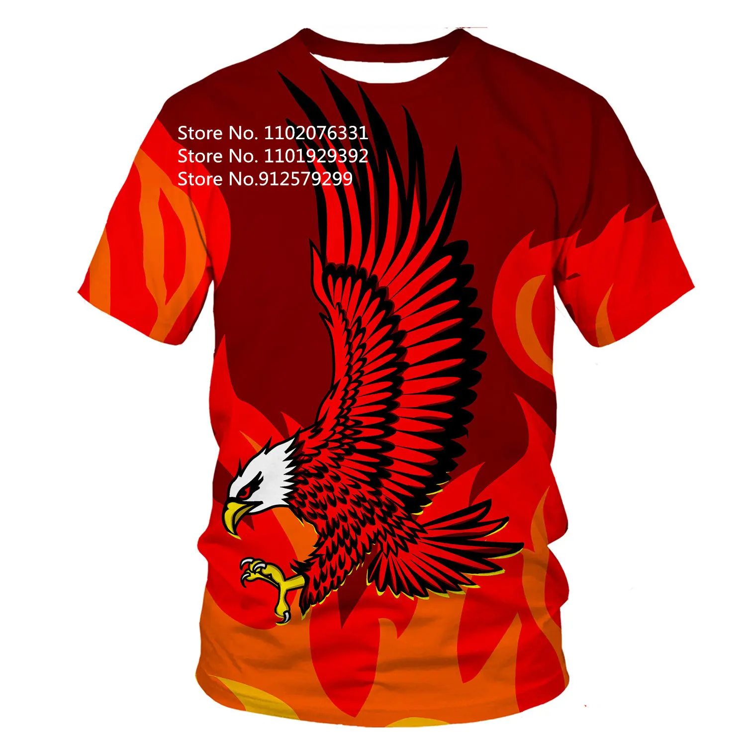 Eagle Pattern 3d Printed T Shirt Fashion Street Casual Sports Tee Shirt Male O-neck Short Sleeve Tshirt