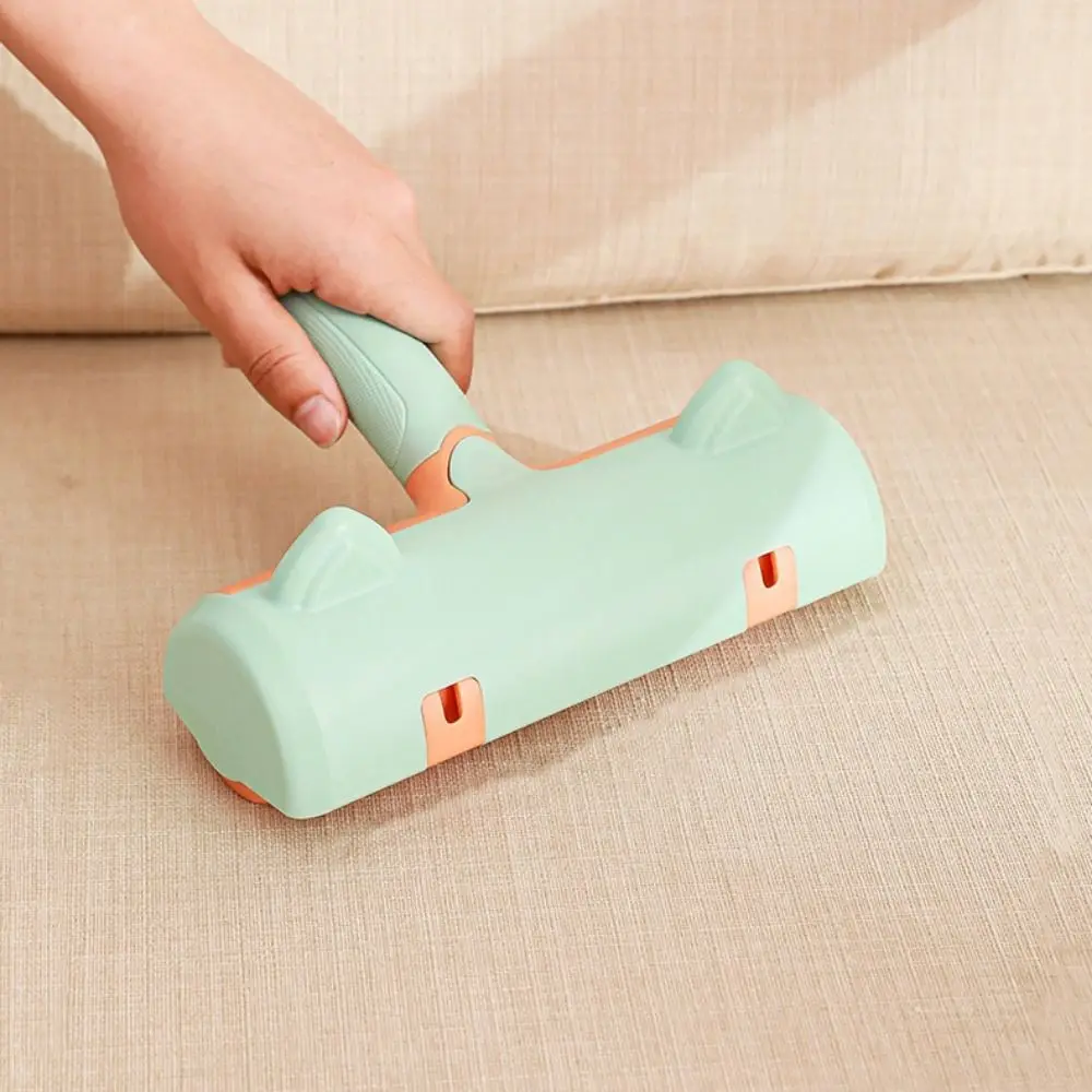 Cat Shape Pet Sticky Hair Roller Reusable Two-way Pet Hair Remover Roller Non-stick Handle Household Pet Hair Cleaning Brush