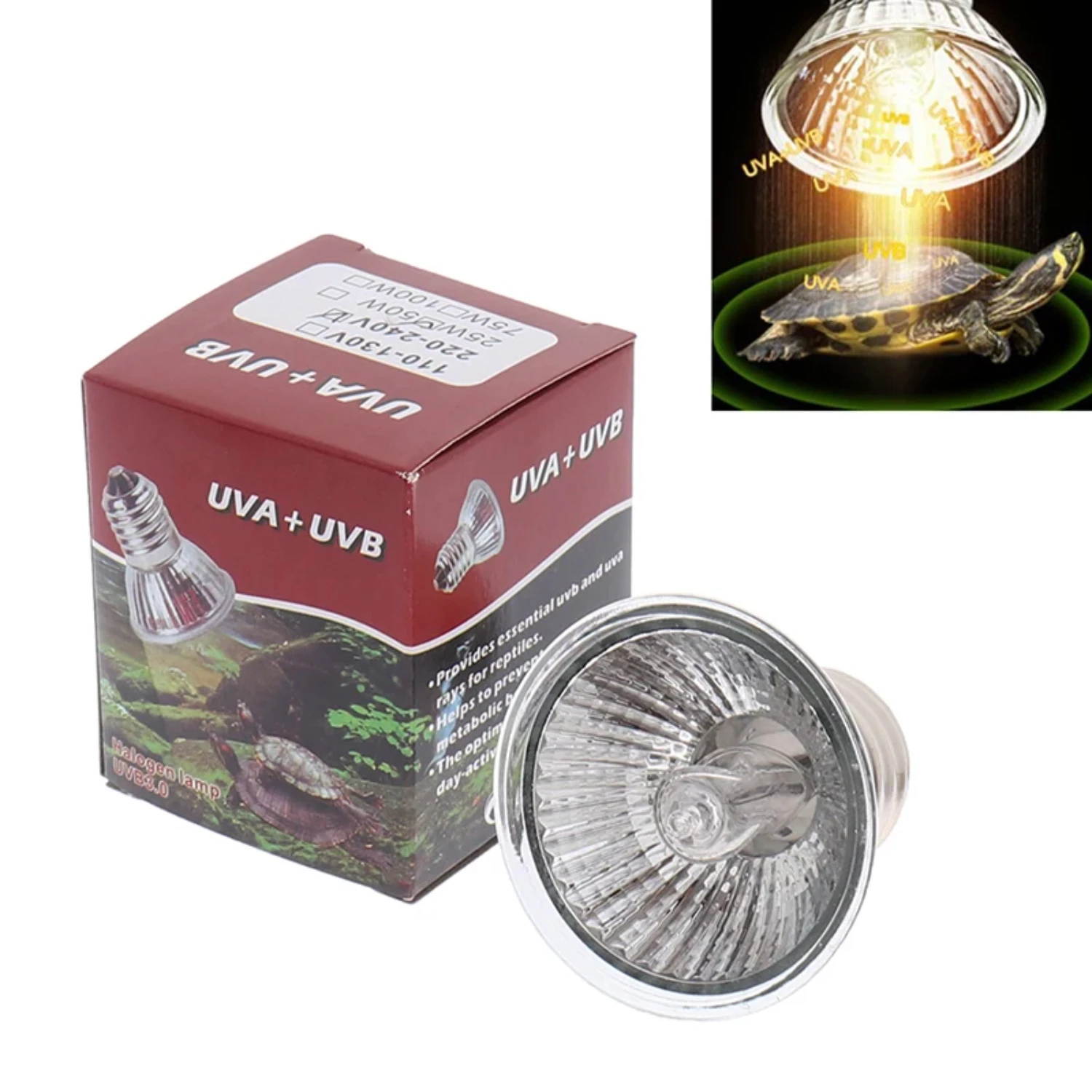 

Efficient, Powerful, and Ideal Premium 75W UVA+UVB Halogen Reptile Lamp Bulb - Lighting Solution for Healthy, Happy Pets - Perfe