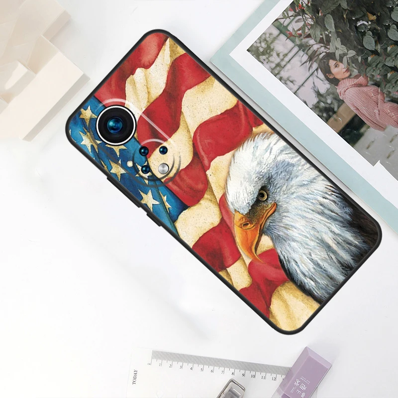 حافظة نسر العلم الأمريكي لهاتف Honor Magic 7 Lite 5 6 Pro لهاتف Honor X9a X9b X9c X8a X8b X9 200 400 50 70 90 #6