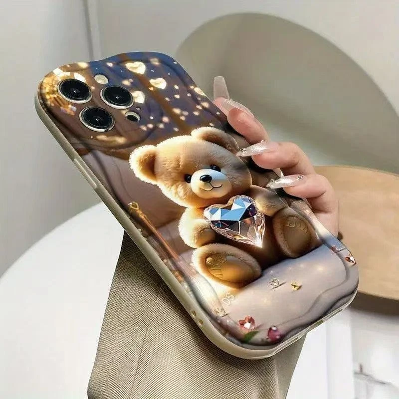 Cartoon Bear Heart 2D Pattern Phone Case For Samsung Galaxy S26 S25 S24 FE S22 S23 Ultra Plus A56 A55 A37 A36 A27 A26 A16 Cover view 3