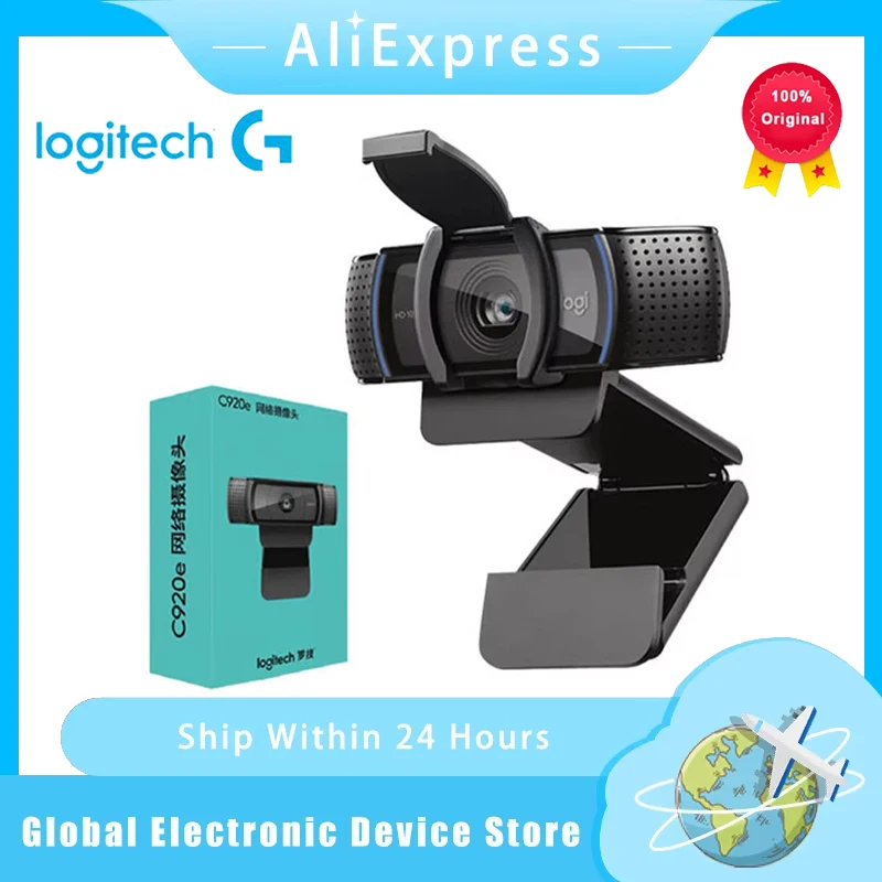 

Веб-камера Logitech C920e HD Pro, широкоэкранная запись видеочата, USB-умная веб-камера 1080p для компьютера, обновленная версия C920, CMOS