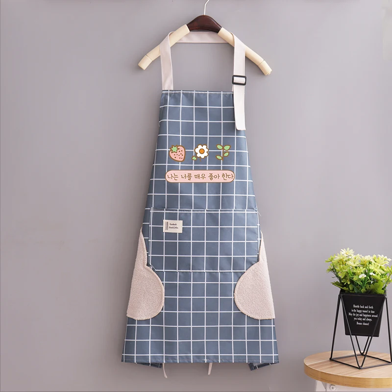 New Japanese Korean Version Waterproof and Oil-proof Apron Adult Home Cooking Apron Sleeveless Overalls Apron Kitchen Supplies