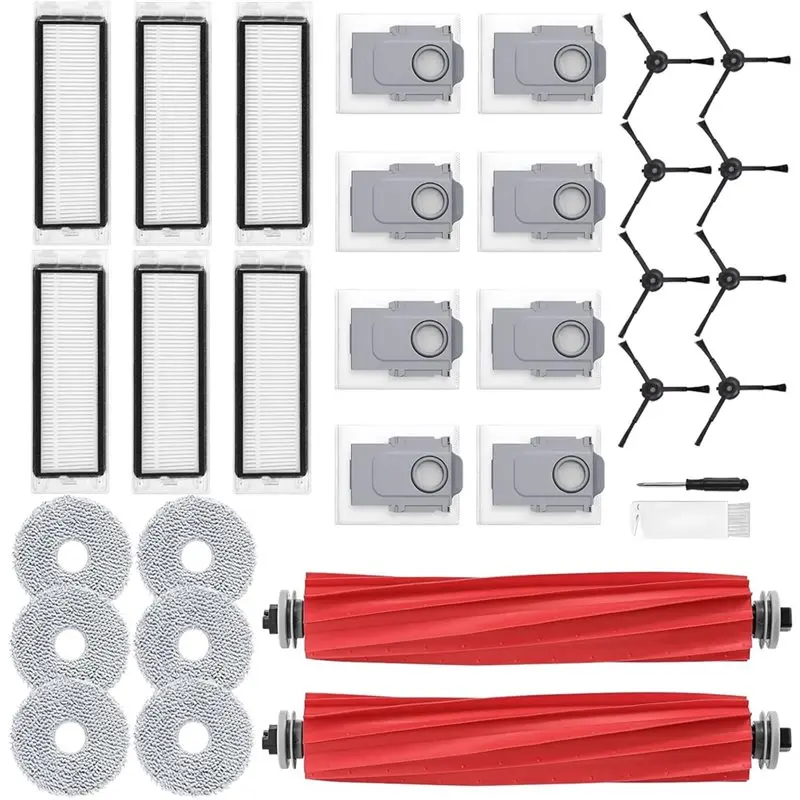 

A24R Q Revo For Roborock Robot Vacuum Replacement Accessories- Main Side Brush, HEPA Filter, Mop Cloth& Dust Bag